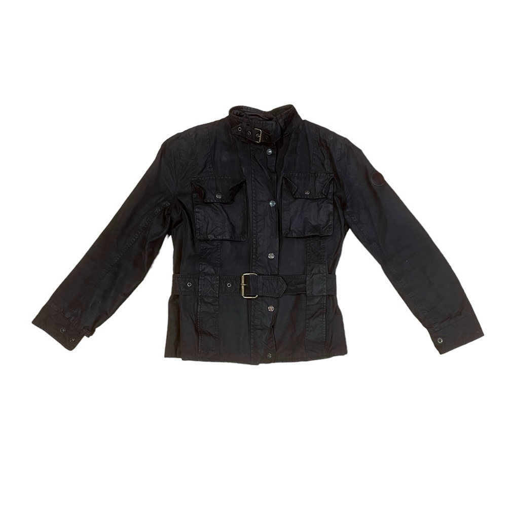Outback Survival Gear | Oilskin Jacket Belted Black Brass, Women’s Size XS - Picture 3 of 6